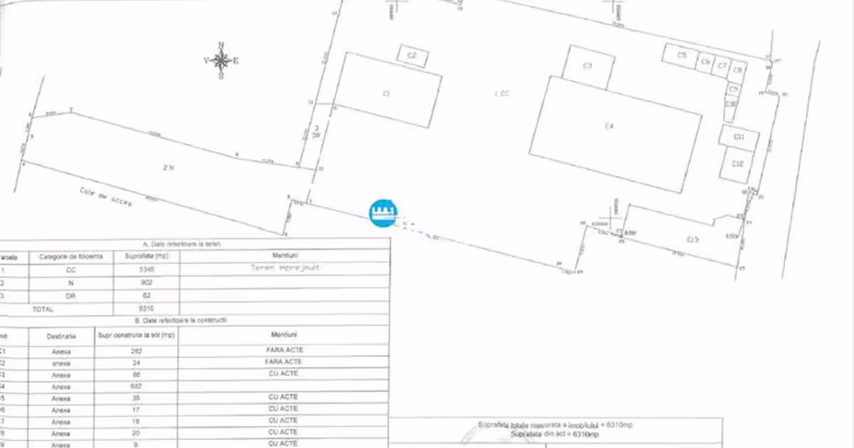 Teren Construcții intravilan de 6310 mp, în Valea Lupului
