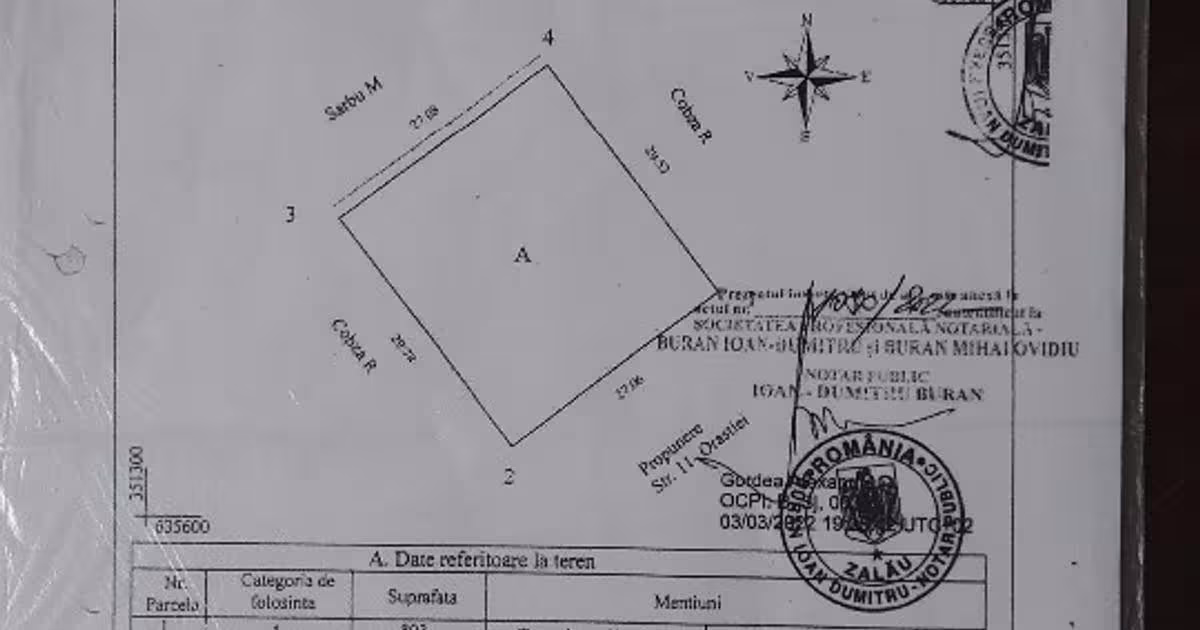 Teren Construcții intravilan de 803 mp, în zona Exterior Nord, Zalău