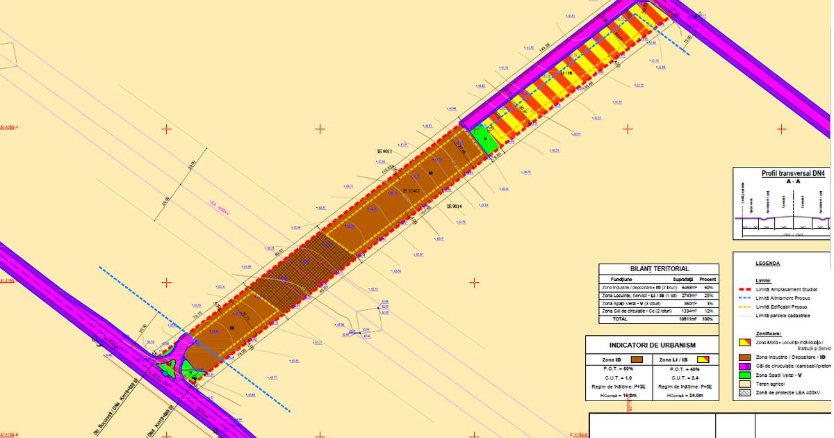 Teren mixt - locuinte si servicii - DN4 - Acces rapid A0