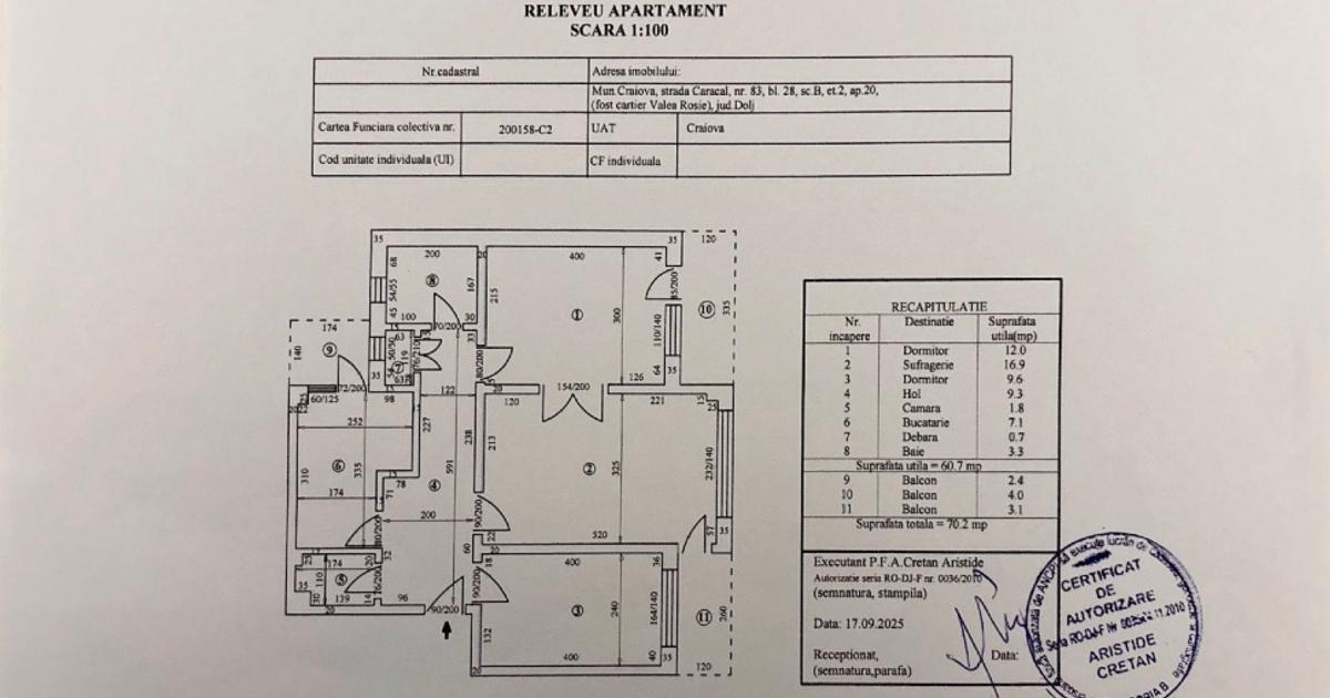 Apartament decomandat cu 3 camere în zona Valea Rosie, Craiova