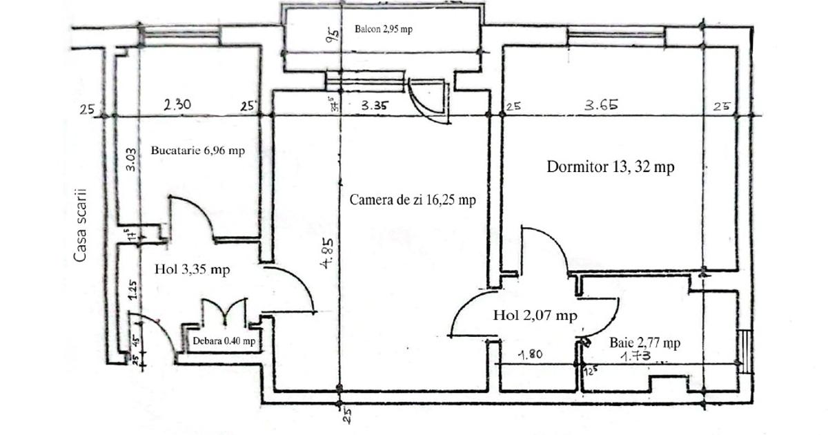Apartament semidecomandat cu 2 camere în Dorohoi