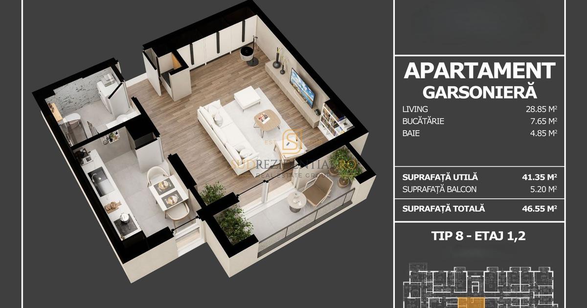 Apartament cu o camera, imobil nou cu lift, acces din Sos.Oltenitei