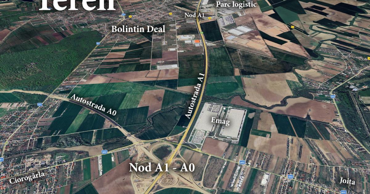 Teren intravilan construibil Bolintin Deal 5000 mp – dublă deschidere