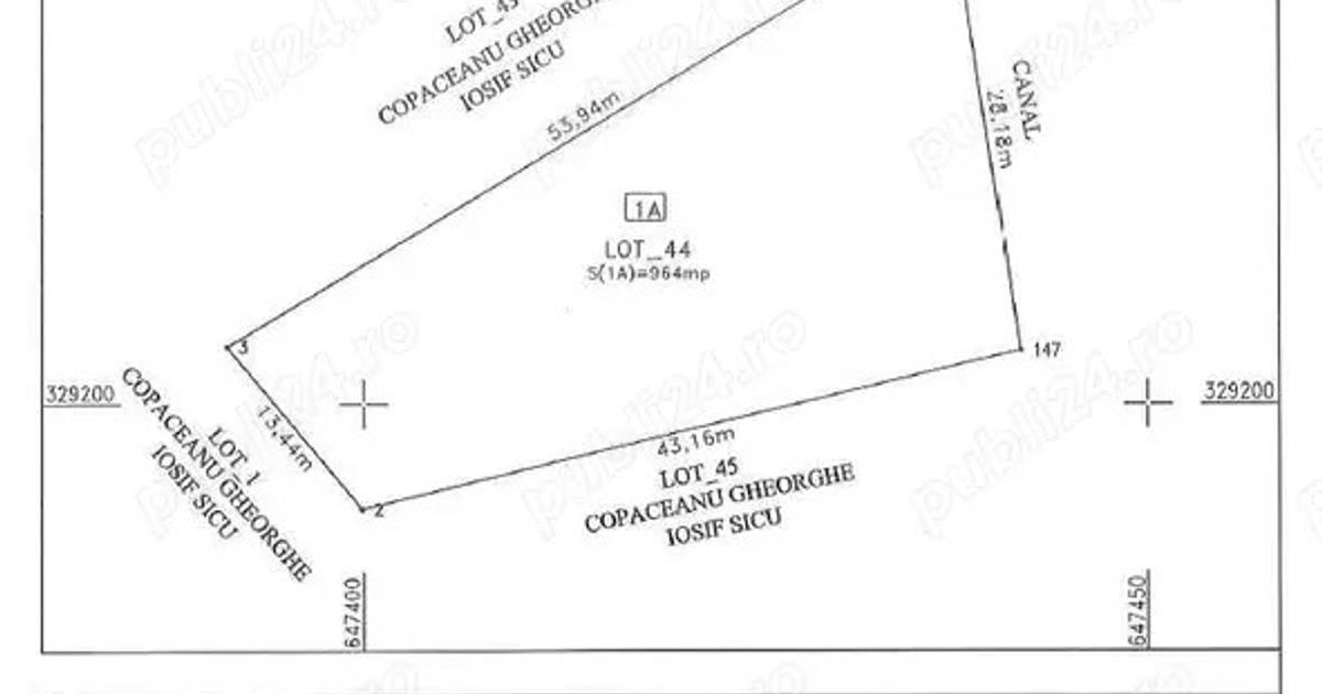 Teren Construcții intravilan de 964 mp, în Lehliu-Gară
