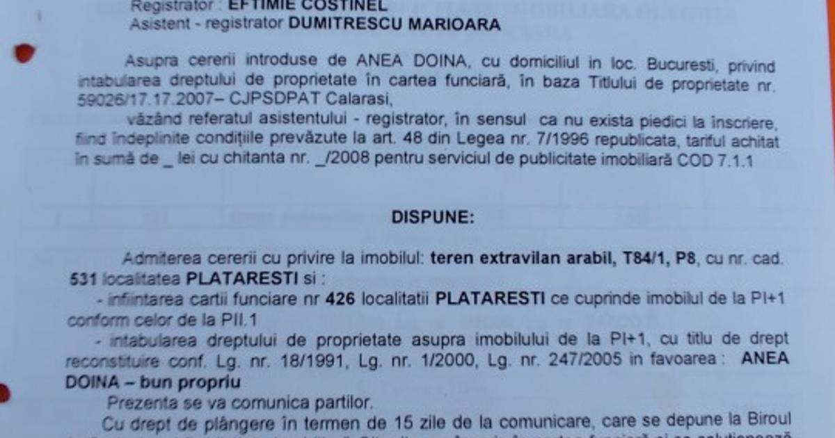 Teren Construcții intravilan de 1568 mp, în Plătărești