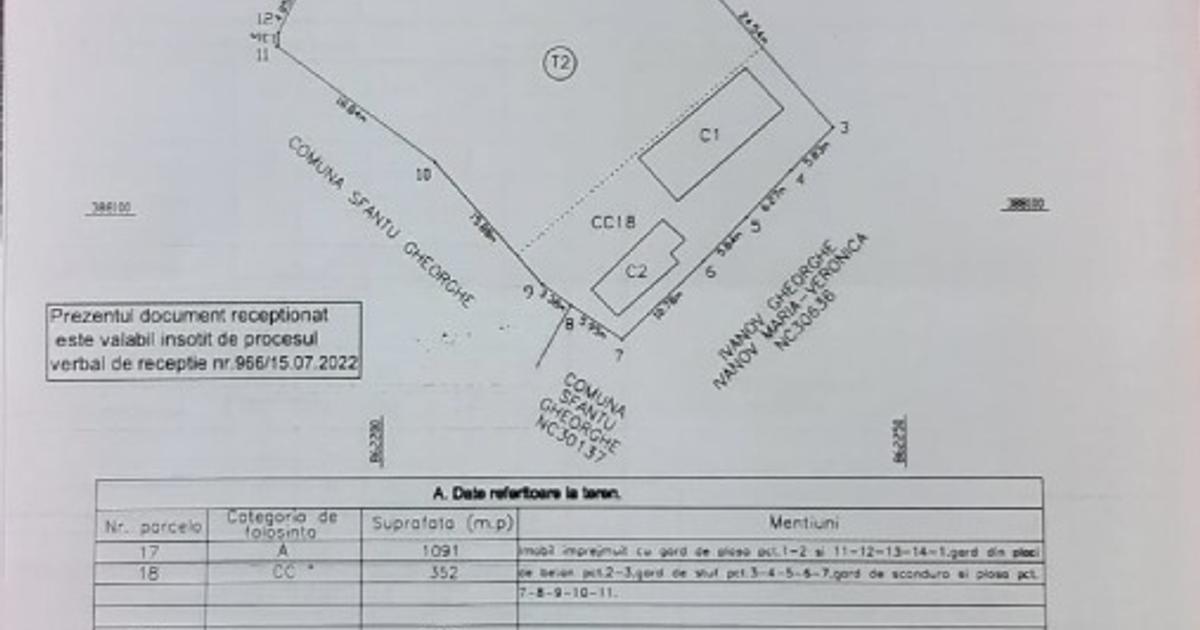 Teren Construcții intravilan de 1443 mp, în Sfântu Gheorghe