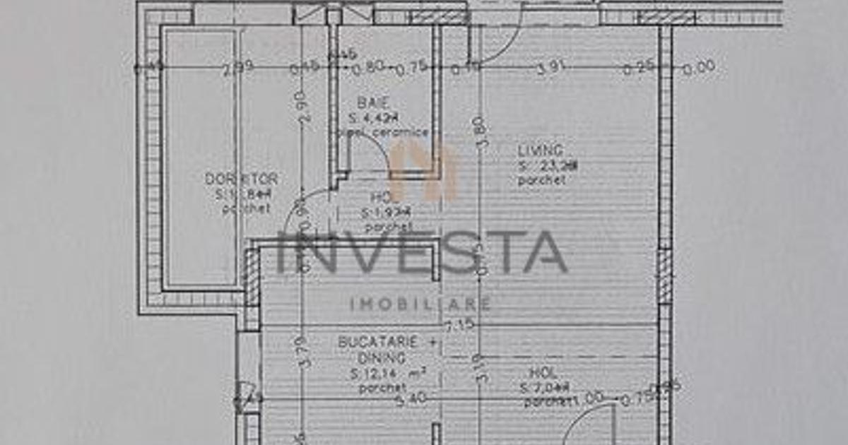 Apartament 3 camere 62 mp, etajul 1, zona Intre Lacuri