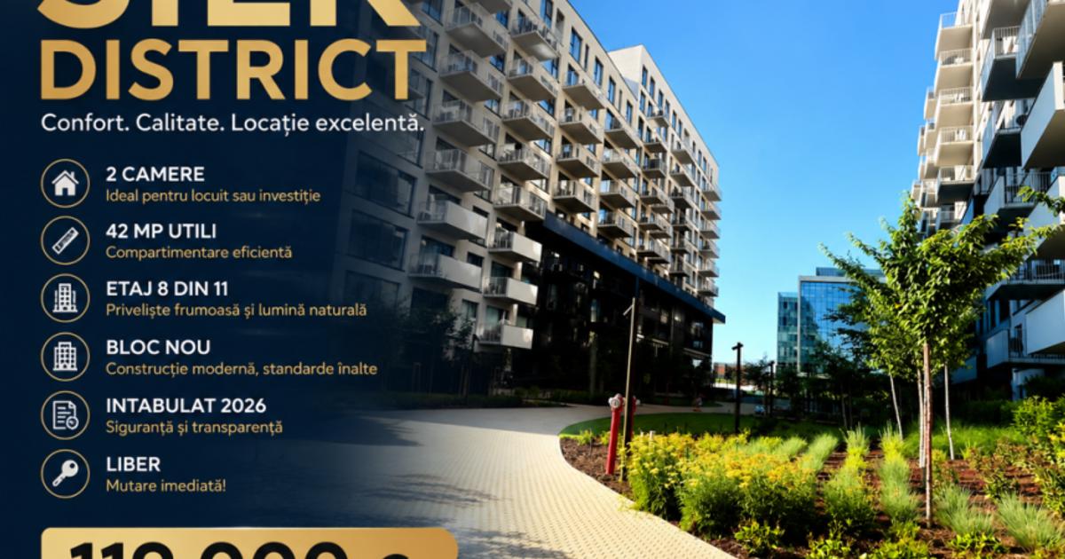 SILK DISTRICT - 2 CAMERE - ETAJ INTERMEDIAR - BLOC NOU 2026 - MUTARE IMEDIATA