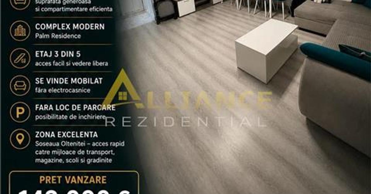 Palm Residence Soseaua Oltenitei Apartament 3 camere 2 bai mobilat