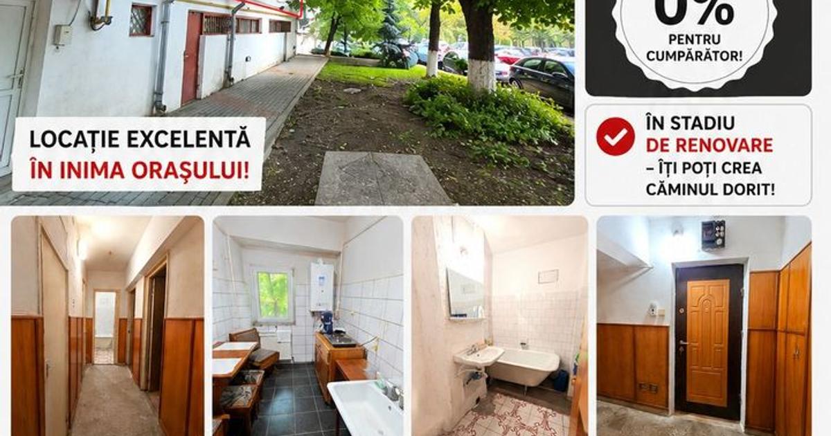 Apartament cu 3 camere, etaj 1 (parter cu demisol), VASLUI zona CENTRU;