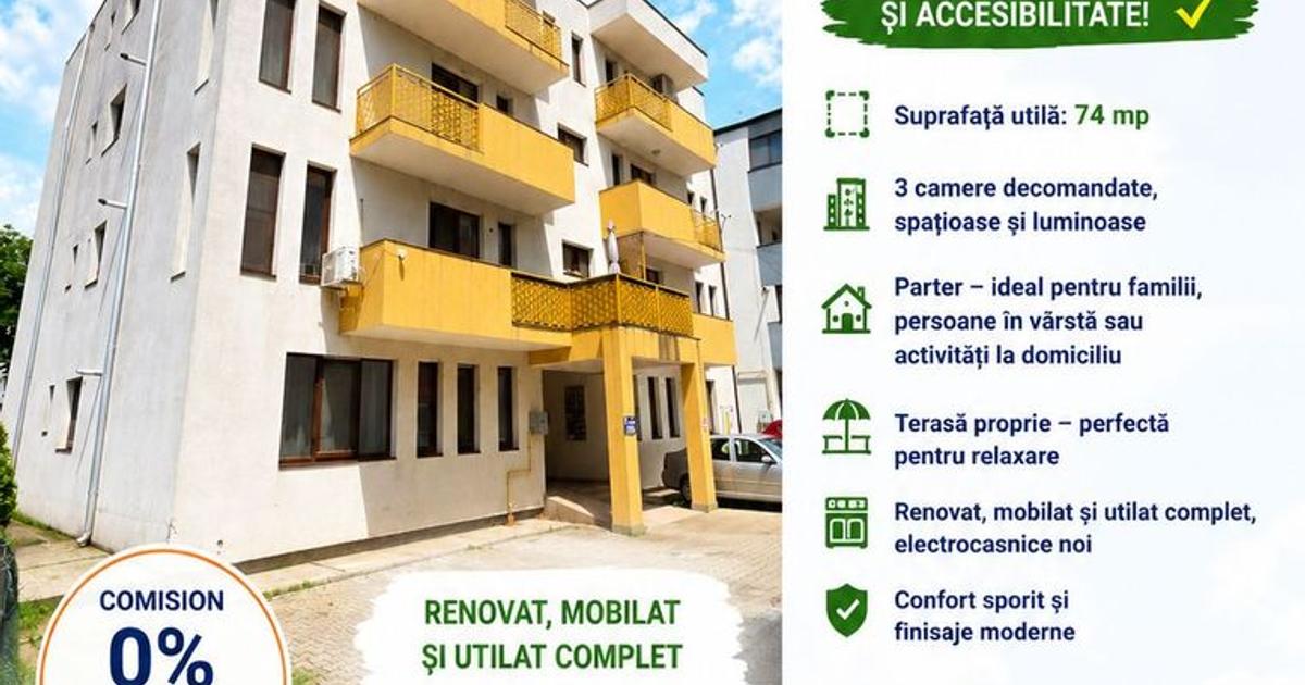 Apartament cu 3 camere, bloc NOU, mobilat și utilat, VASLUI - zona TRAIAN;