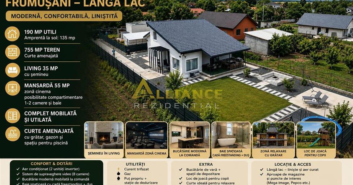 Casa Individuala Frumusani 755 mp Complet Mobilata si Utilata