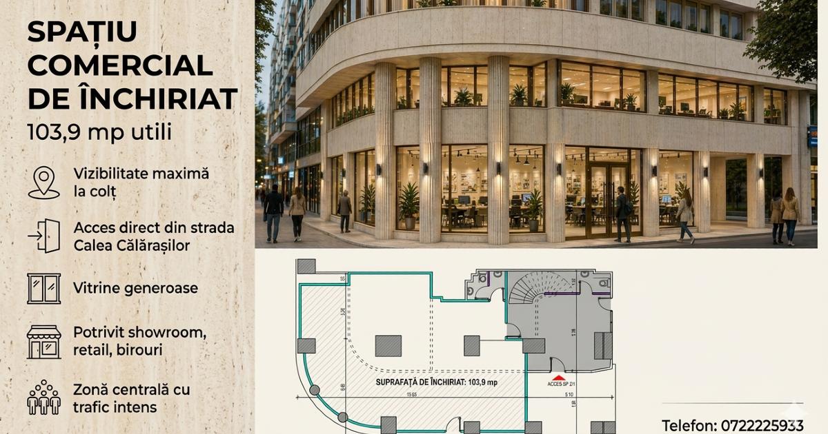 SPAȚIU COMERCIAL PREMIUM ÎN CURS DE AMENAJARE – DISPONIBIL PENTRU ÎNCHIRIERE