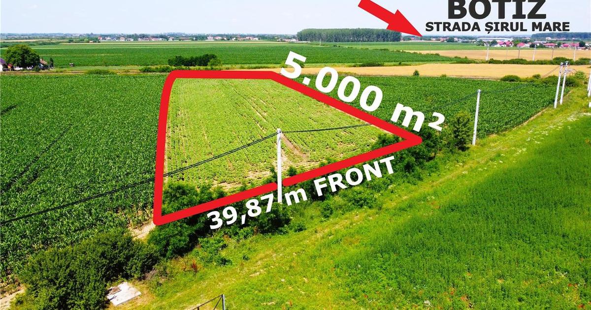 Teren extravilan - 5.000 m² in Botiz | 3 km de Satu Mare