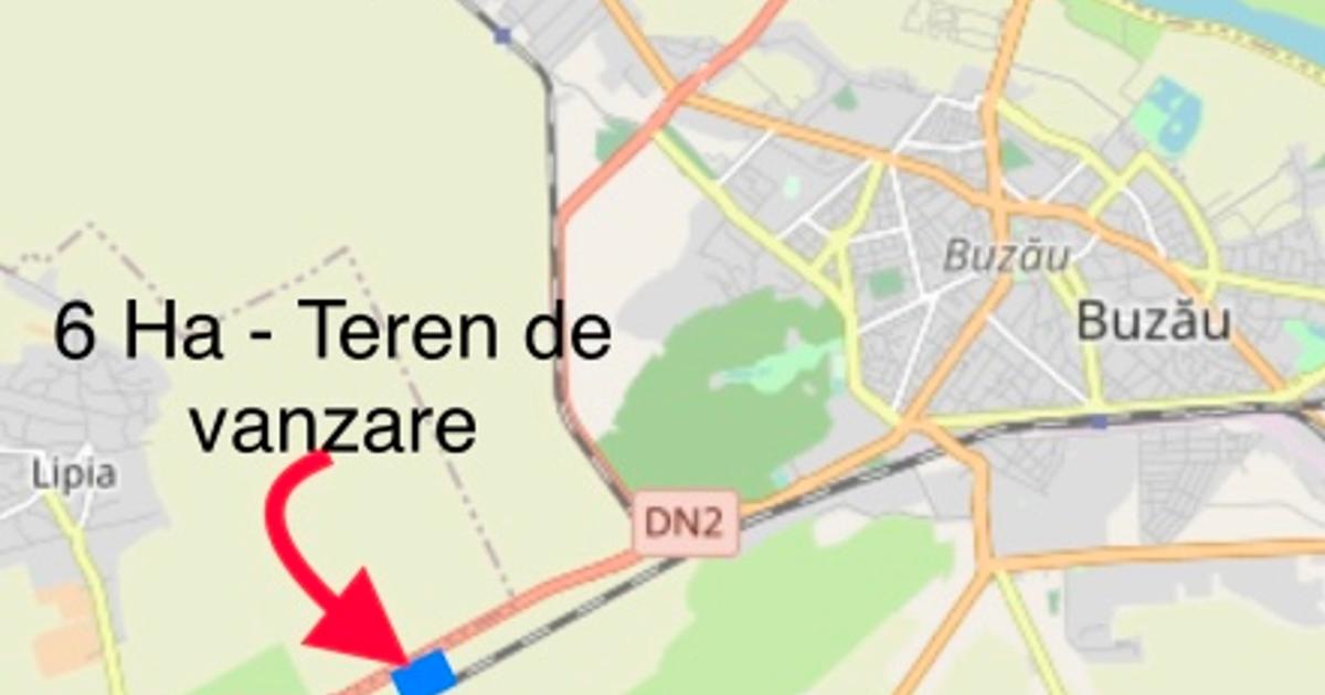 Teren de vânzare - Buzău - 6 Ha - intravilan - acces  A7 și E85