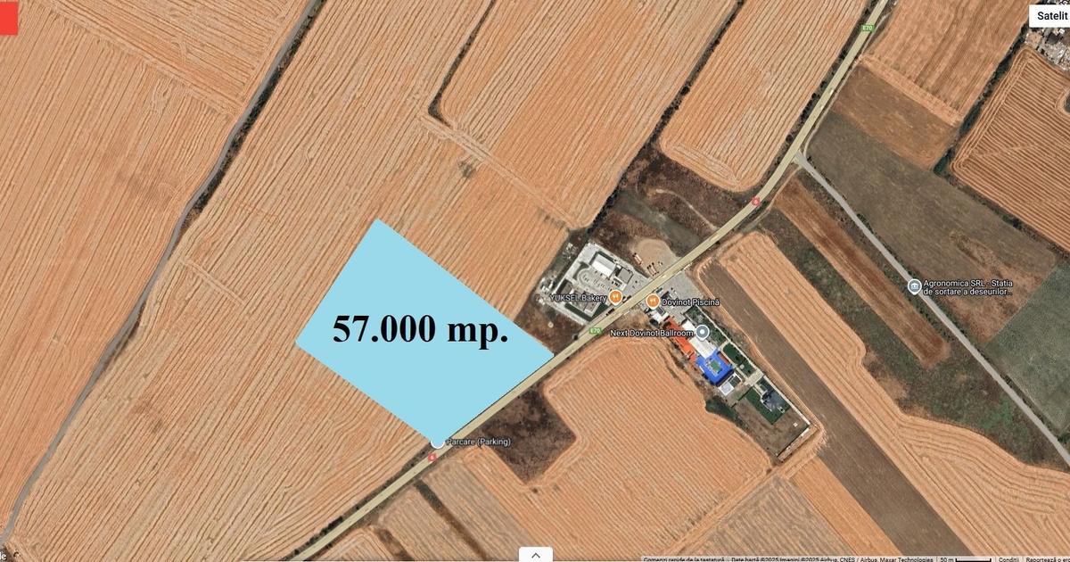 5,7 Ha. vav de Dovinot - Mihailesti, teren intravilan cu deschidere la DN6