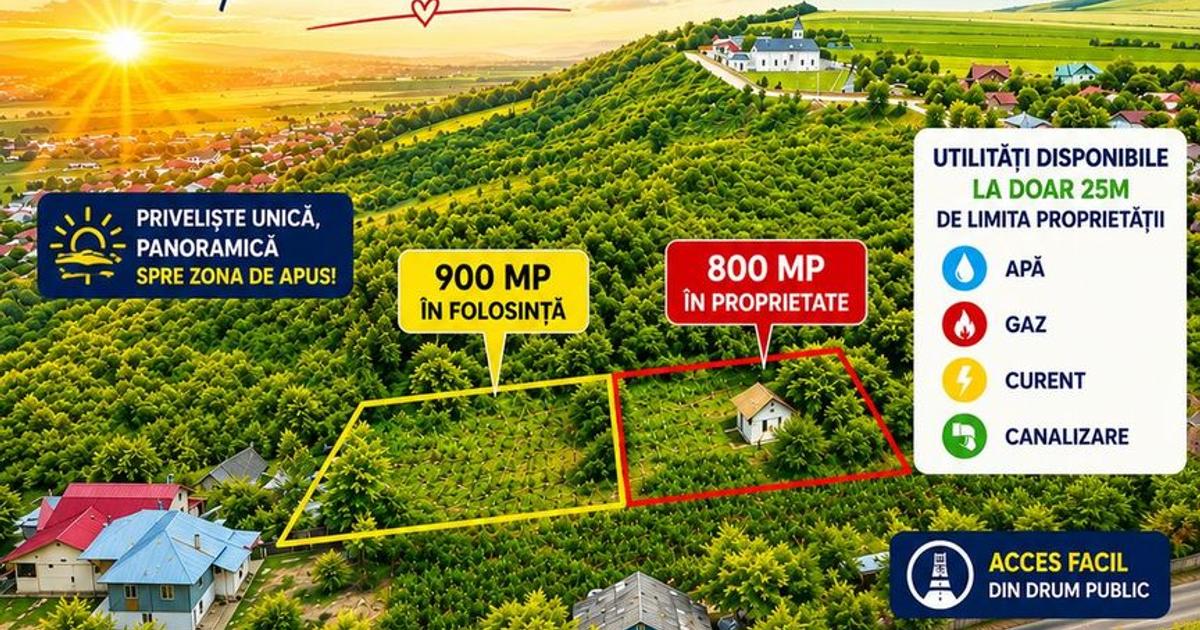 TEREN CU PRIVELIȘTE PANORAMICĂ EXCEPȚIONALĂ – 1.700 MP, ZONA GURA BUSTEI;