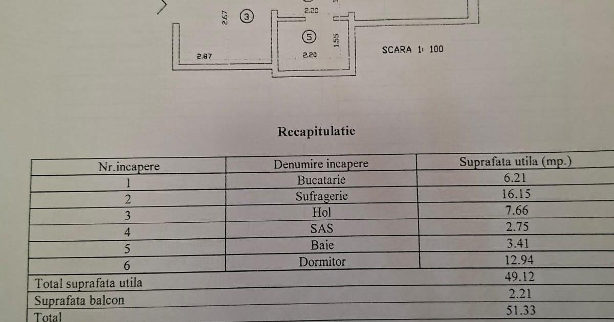 Apartament cu 2 camere decomandat, zona Podu Ros