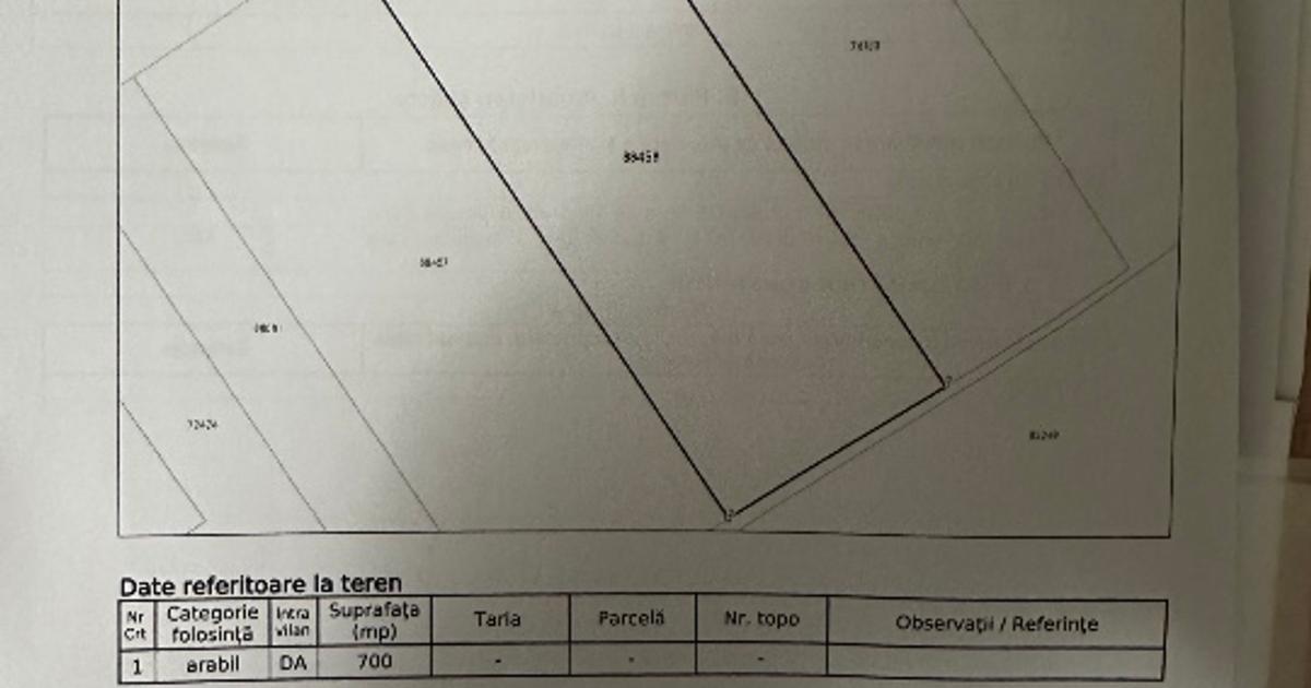 Teren intravilan 700 mp – Rediu, jud. Vaslui