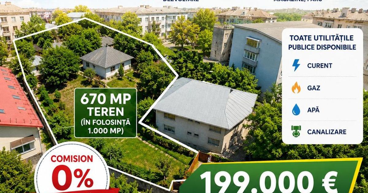OPORTUNITATE de INVESTITIE - TEREN 670 mp, VASLUI zona ANA IPATESCU;
