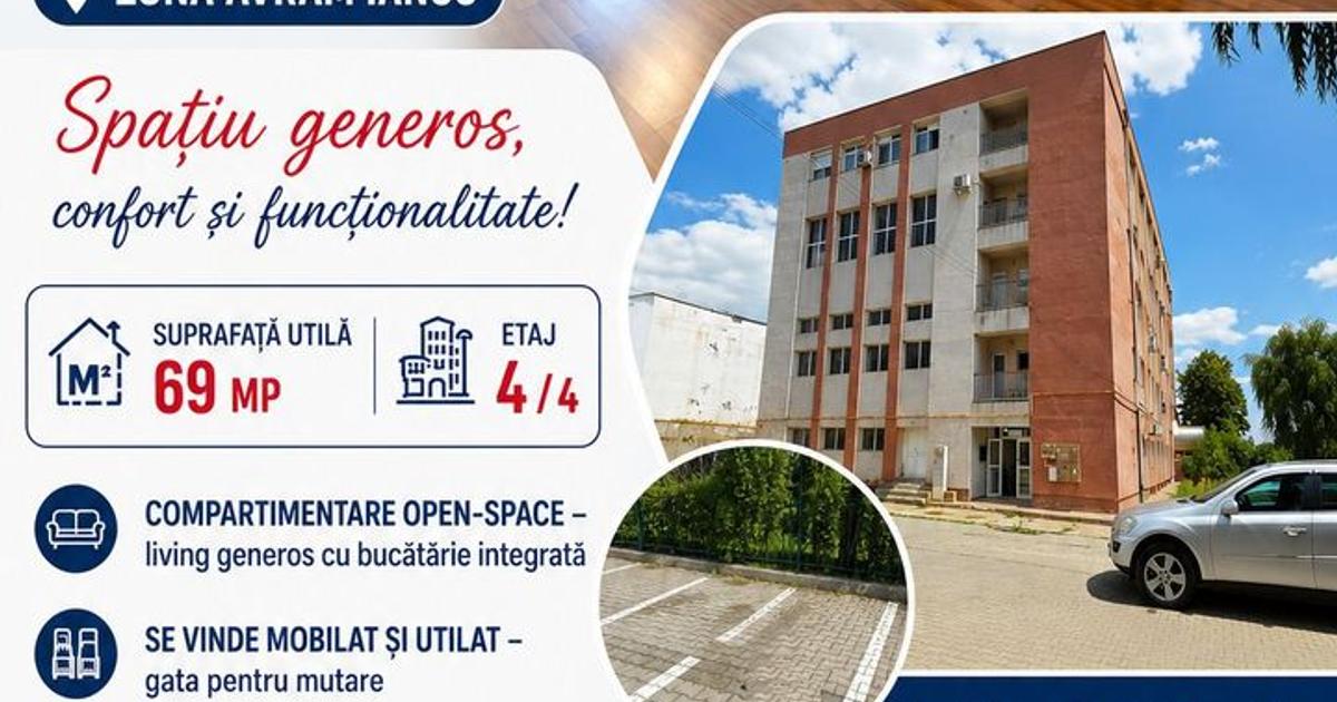 Apartament cu 2 camere tip ”open-space”, mobilat și utilat, zona CRUCEA GĂRII;