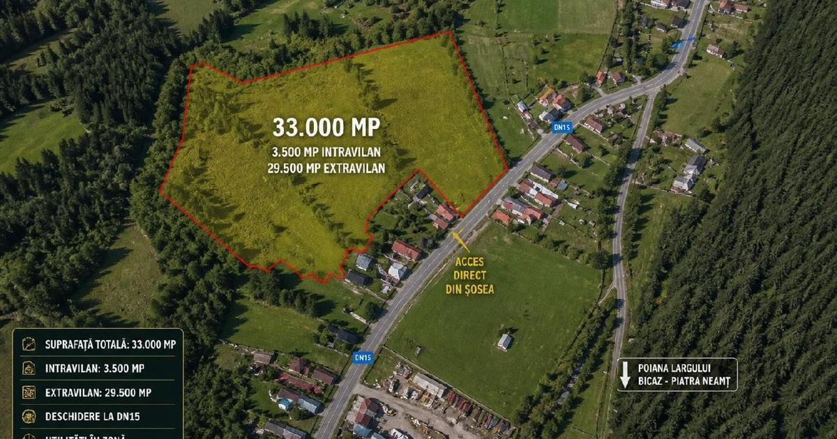 Tulghes, Jud. Harghita Teren 33.000 mp cu deschidere in DN15