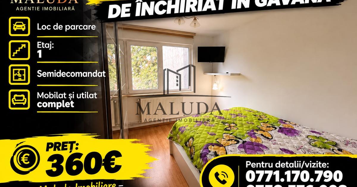 Apartament 3 camere de inchiriat in Gavana!