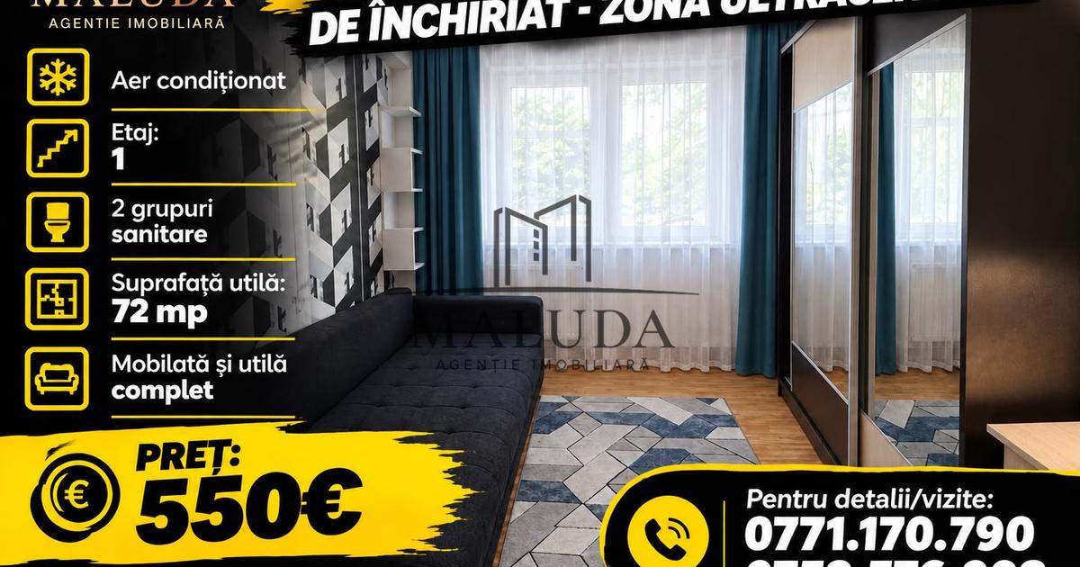 Apartament 3 camere de inchiriat zona-Ultracentral