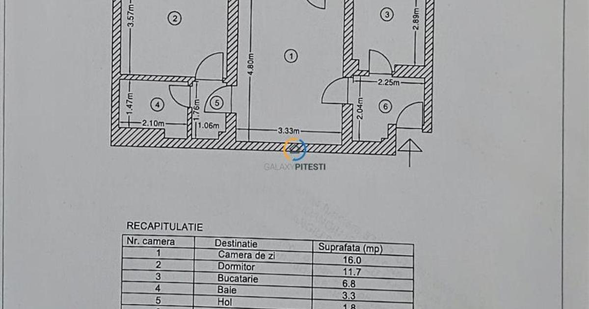Apartament doua camere Craiovei cf. I, liber