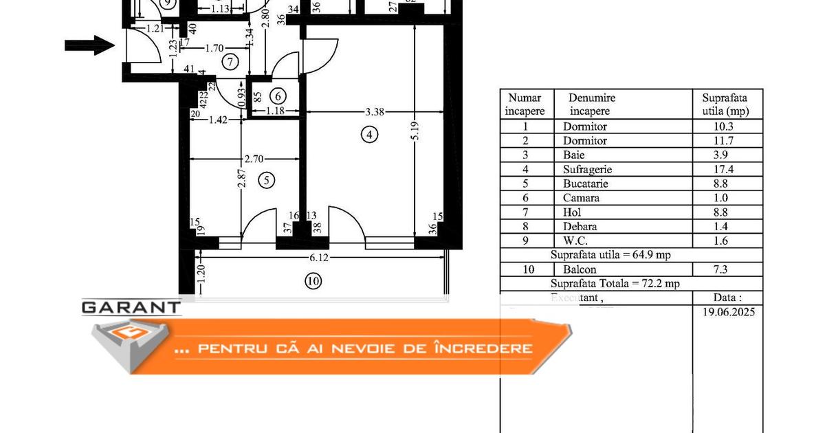 Reducere pret! Apartament 3 camere Gavana 3, decomandat, spatios, liber.