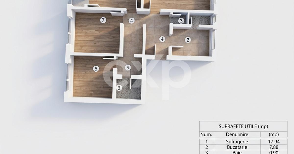 Apartament 4 camere, 81 mp – Negru Voda, Pitești | Ideal pentru familie