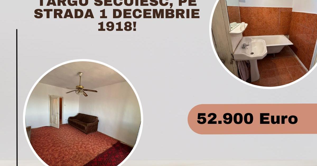 Apartament cu 2 camere de vânzare în Târgu Secuiesc, pe strada 1 Decembrie 1918!