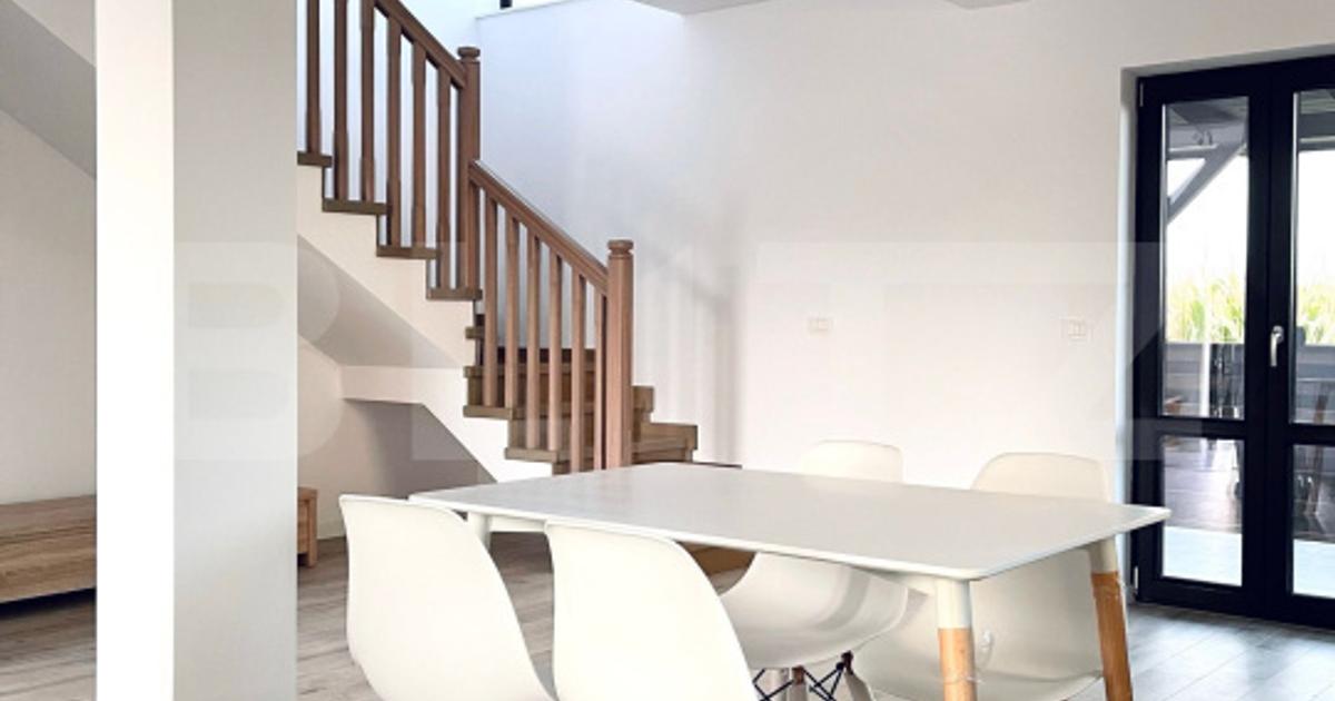 Casă modernă, tip duplex, de inchiriat, 88 mp + 200 mp teren, zona Lisaura