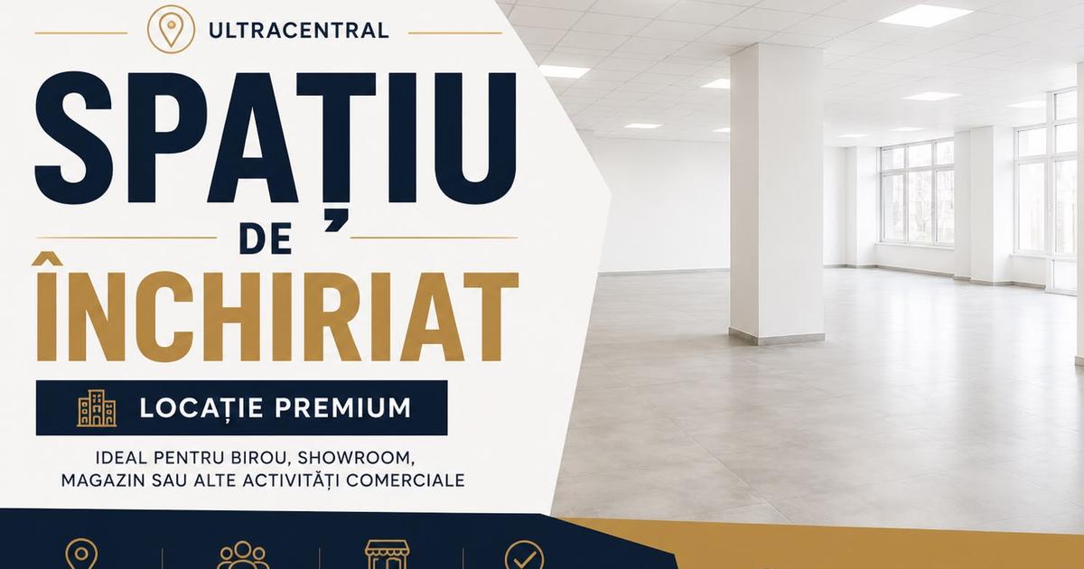 Spatiu comercial ultracentral--172 mp--2500e