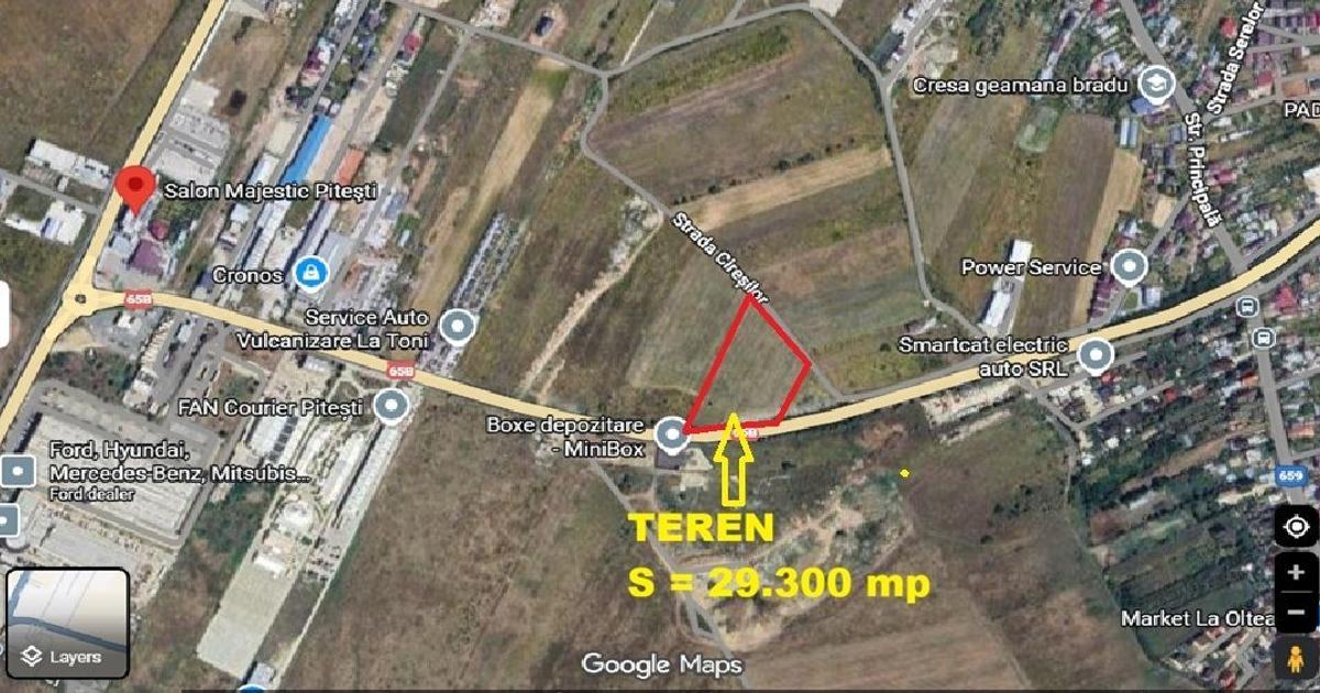 Proprietar, vand teren Albota, jud. Arges  29.300 mp deschidere 160 ml