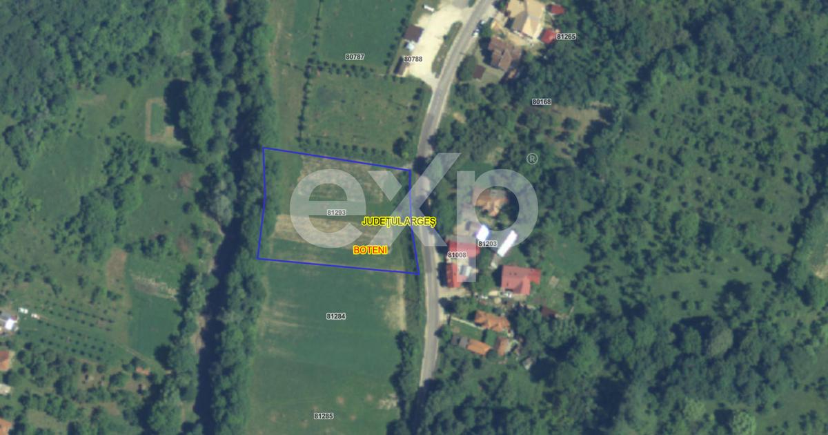 Teren intravilan la tara in Arges - 3.565 mp in comuna Boteni