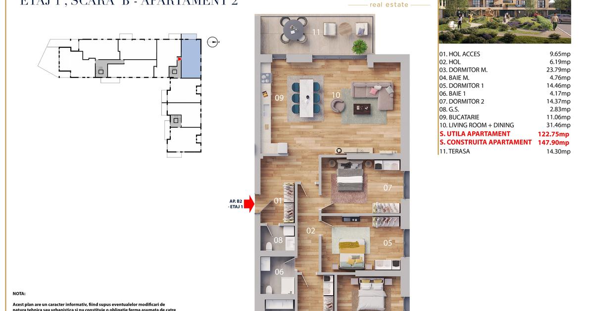 Apartament decomandat cu 4 camere în zona Pipera, Sector 1