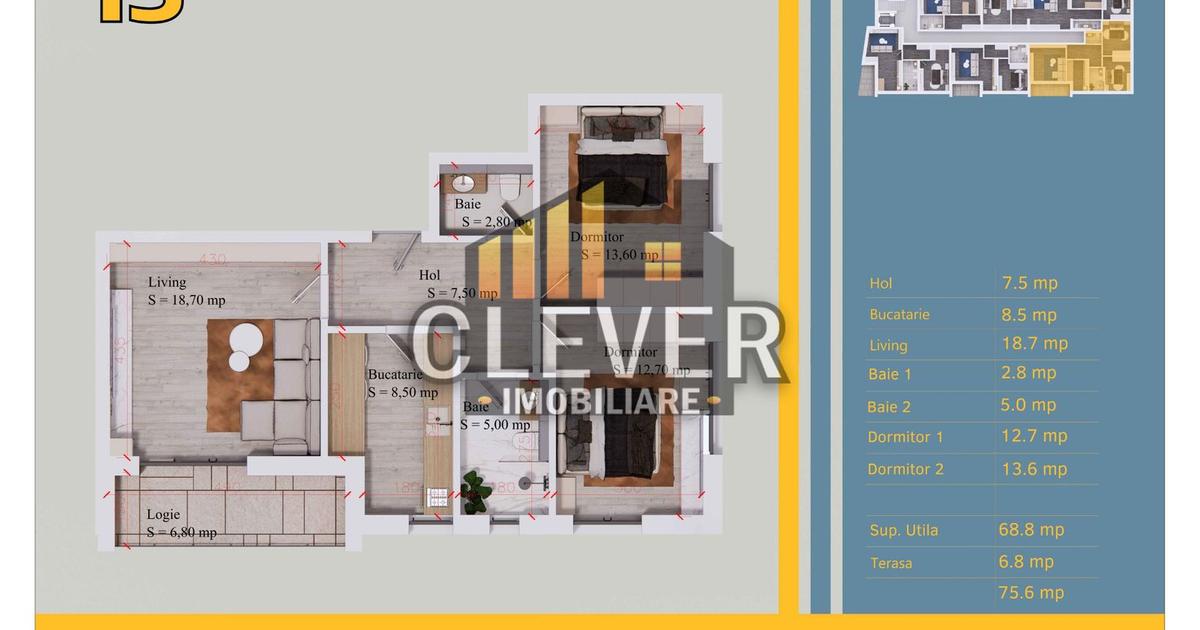 Apartament decomandat cu 3 camere în zona Titan, Sector 3